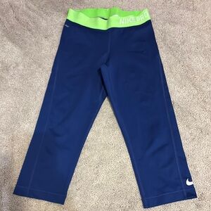 Nike Vibrant Blue and Green Athletic Leggings
